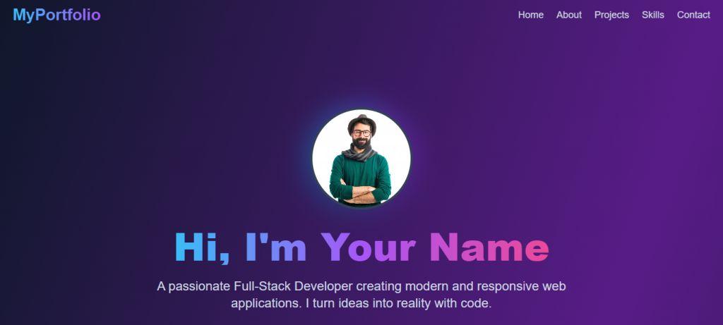 Free React Portfolio Website Template Using AI