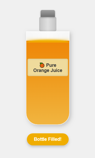 Bottle Juice Fill Animation with HTML, CSS & JavaScript