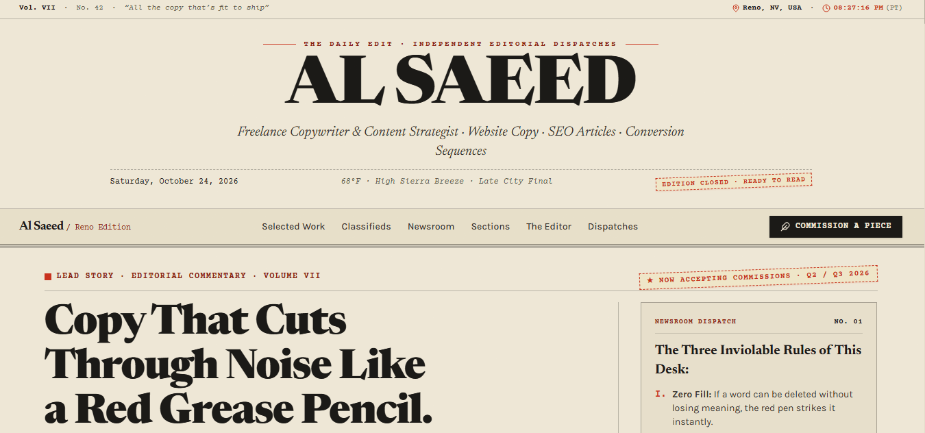 Copywriter Portfolio Template