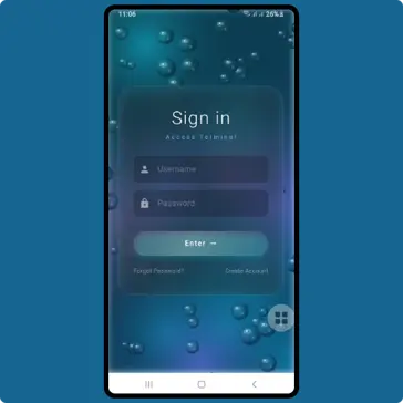 Animated login screen